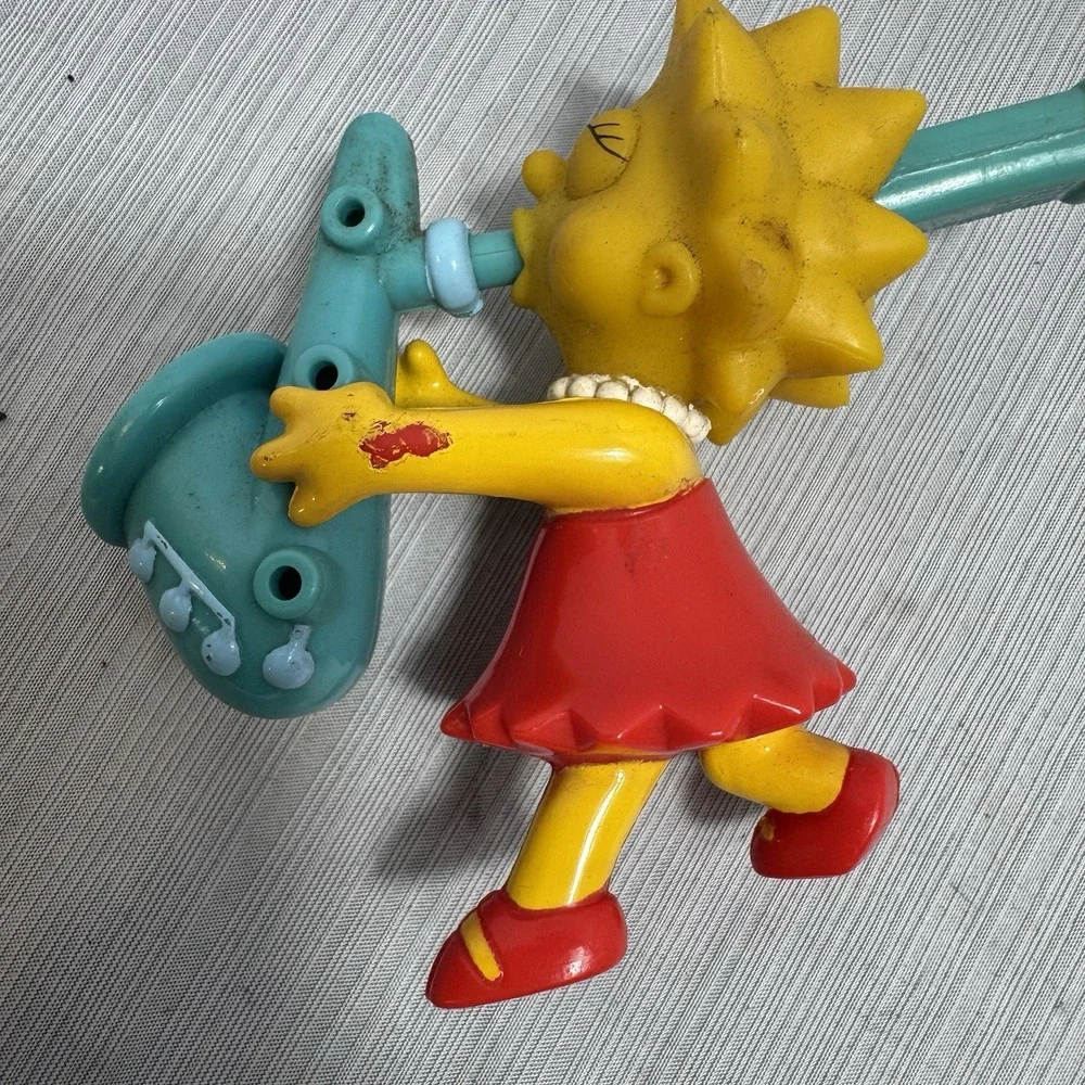 RARE Vintage The Simpsons 1997 Lisa Simpson Saxophone Subway Toy Working Whistle